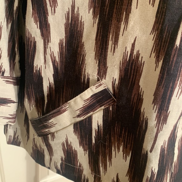 Chico's Ikat Linen Button Up Shirt Blazer
Jacket Boxy Brown Women's Plus… - Picture 7 of 13